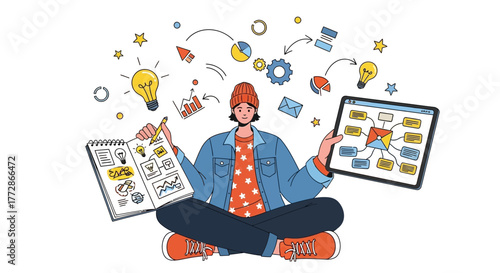 Creative Mind Mapping and Strategizing Conceptualized in A Detailed Illustrated Approach