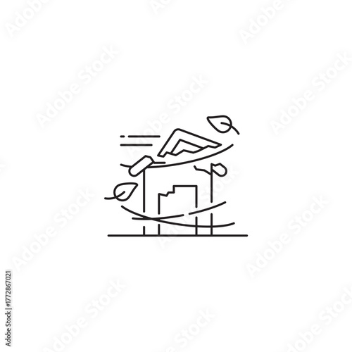 Natural disaster icon, tornado Symbol Outline icon Transparent background Editable Stroke