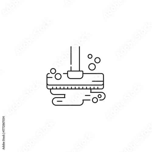Mopping icon, Cleaning Symbol Outline icon Transparent background Editable Stroke