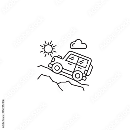 off road icon, Extreme Symbol Outline icon Transparent background Editable Stroke
