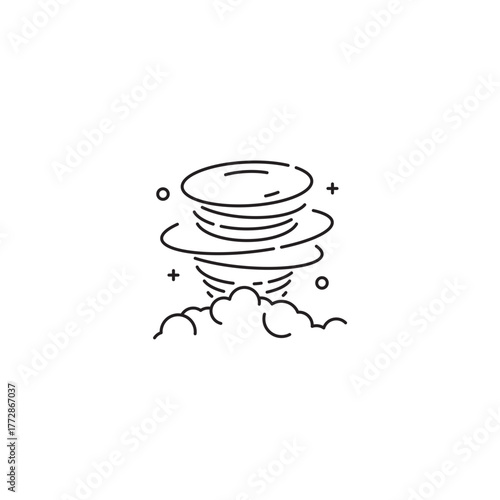 Storm icon, Sand storm Symbol Outline icon Transparent background Editable Stroke