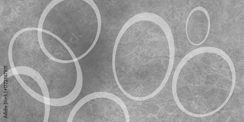 White abstract background with white circle rings in faded distressed vintage grunge texture design. Geometric grey textured abstract modern background - stock illustration.Grunge abstract background
