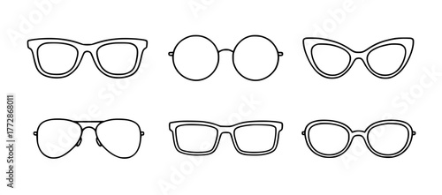 Set of six eyeglasses