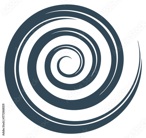 Abstract whirlpool pattern with curling lines, concentric and captivating design element, for dynamic background or modern decoration.