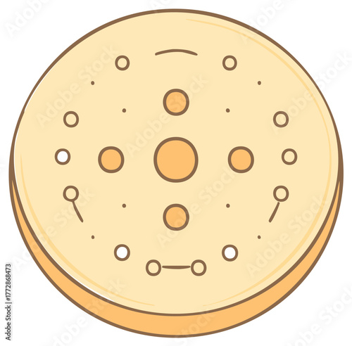 Cookie with Holes Round Illustration, Cartoon Pastry Dessert, Food Concept