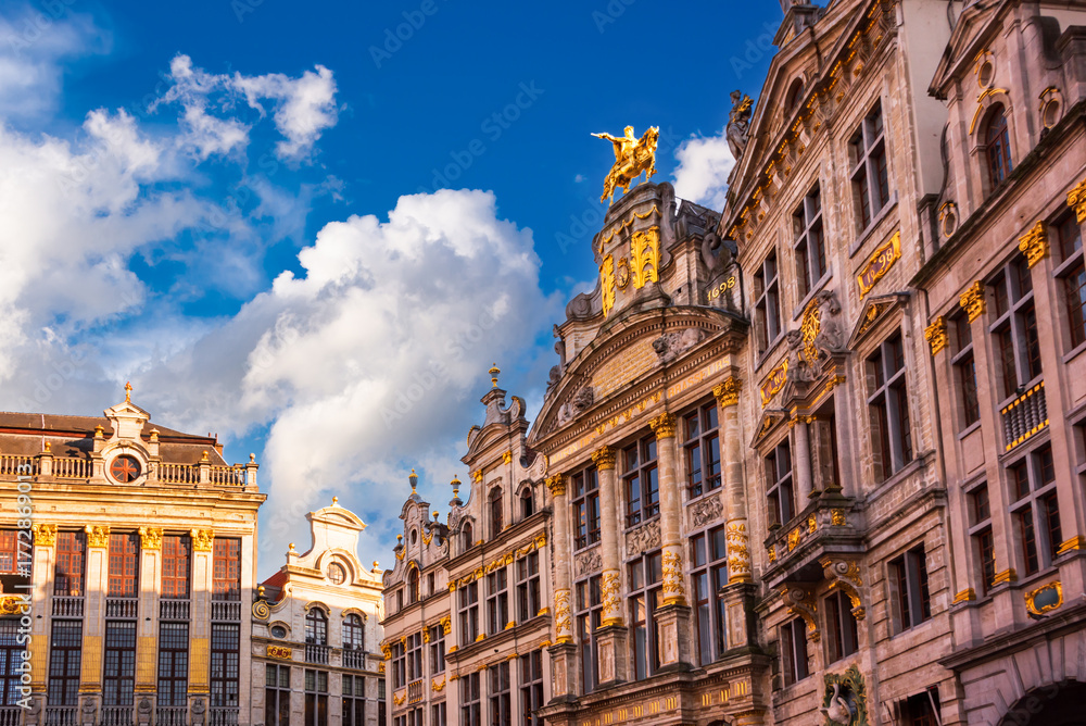 Fototapeta premium Grand Place in Brussels city, Belgium, famous landmark