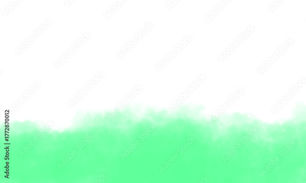 Fototapeta premium A refreshing mint green watercolor wash gently transitions into a clean white space, creating a serene and calming visual effect isolated on a transparent background