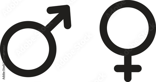 Male and Female Gender Symbols Set - Vector Icons for Sex, Biology, and Medical Concepts