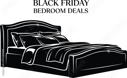 Black Friday bedroom steals and deals available now to upgrade your space with style and comfort high-quality editable EPS vector file