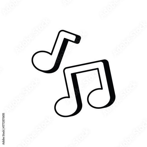 Music Note icon vector stock with white background