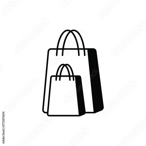 Shopping Bag icon vector stock with white background
