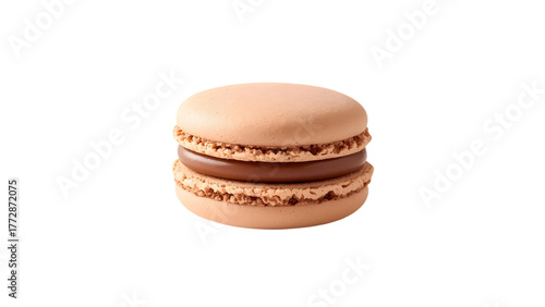 brown chocolate macaron, png, isolated on transparent background, perfect for food marketing and advertising
