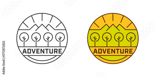 Mountain advecture monoline badge design