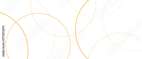 Vector new concept graphic design element with with overlapping circles, dots and dashed circles science and connection design