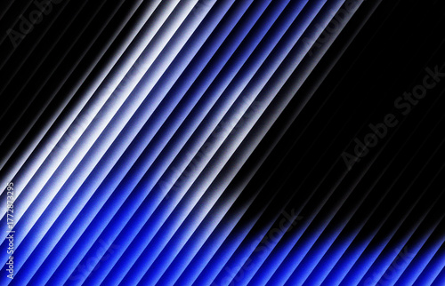 Abstract diagonal lines in blue white and black create a modern and dynamic background for graphic design and digital art projects with a sense of depth and movement