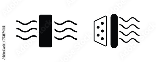 Air filtration system diagram symbol. air filter icon set. vector illustration 