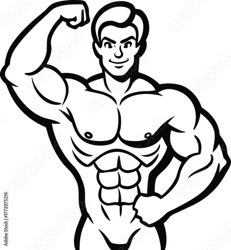 vector illustration of a muscular man