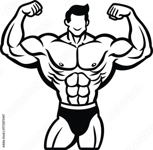 illustration of a bodybuilder