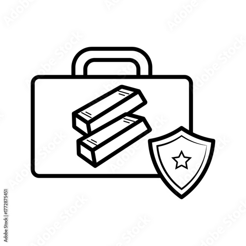 bag containing gold bars icon vector