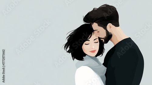 Romantic couple . I love you. Couple in love. . Silhouette of lovers. Valentine's Day. flat