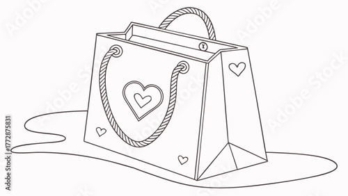 Delightful shopping bag adorned with charming hearts, perfect for gift giving and celebratory occasions