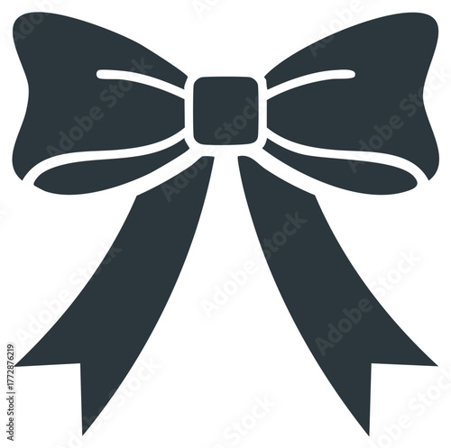 Classic elegant bow icon symbol of celebration gifting and decorative design elements