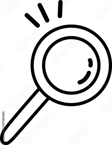 探す・調べる・検索をテーマにした、手描き風で親しみやすい虫眼鏡アイコン素材｜ポップで使いやすいベクターイラスト