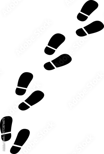 靴底の跡をイメージした、シルエット風の足跡アイコン素材｜ハイキングや地図にも使えるベクターイラスト