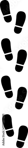 靴底の跡をイメージした、シルエット風の足跡アイコン素材｜ハイキングや地図にも使えるベクターイラスト