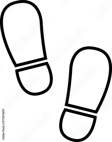 靴底の跡をイメージした、シルエット風の足跡アイコン素材｜ハイキングや地図にも使えるベクターイラスト