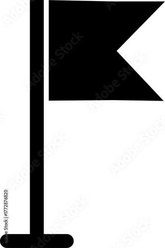 地図や案内表示に使えるシンプルでかわいい黒いフラッグのベクターイラスト