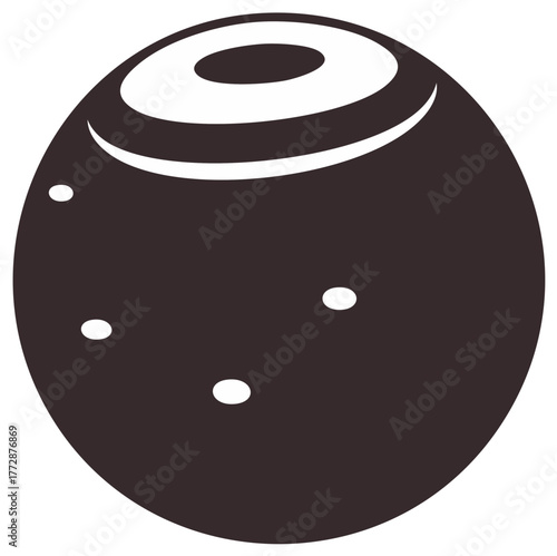 Stylized Planet or Orb with Rings and Dots