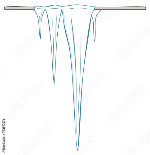 Hanging Icicles Illustration Cartoon Style Isolated On White Winter Freeze Season Symbol Freezing Water Ice Cold Natural Weather Element