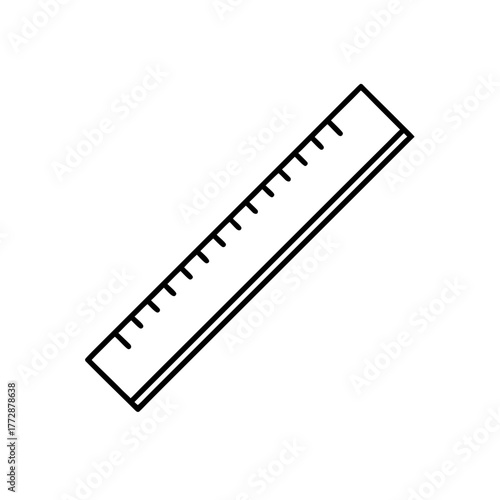 Illustration of a simple ruler on transparent background