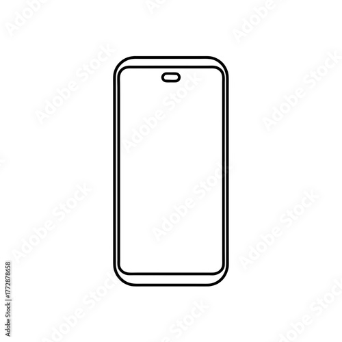 Smartphone outline illustration on transparent background