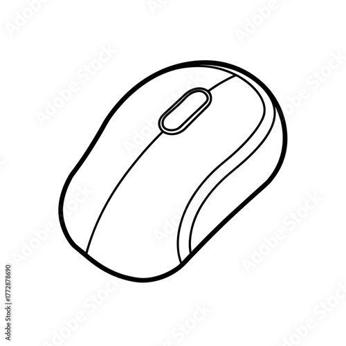 Outline of a computer mouse on transparent background