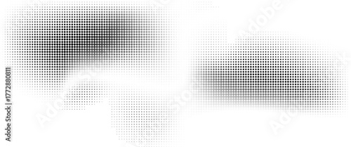 Dotted halftone gradient texture. Fading polka dot background. Repeated dots gradation pattern background. Black vanishing comic pop art overlay backdrop.
