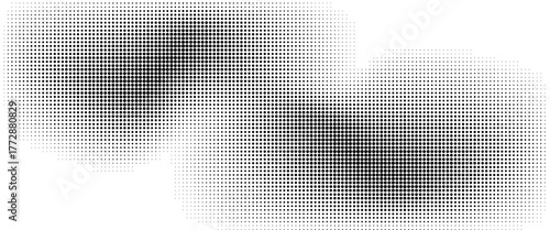 Dotted halftone gradient texture. Fading polka dot background. Repeated dots gradation pattern background. Black vanishing comic pop art overlay backdrop.