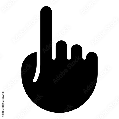 Pointing Up Icon with Solid Style