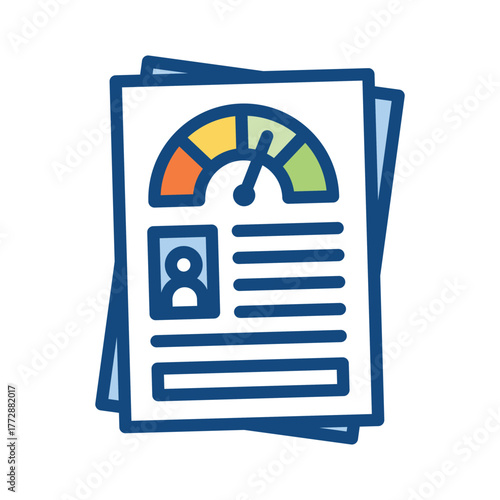 Credit Rating or Score Icon with Credit Card Check - Good or Bad Credit Idea