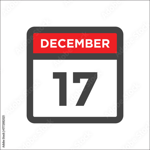 December 17 calendar icon - day of month
