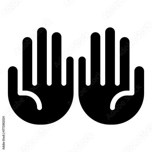 Praying Hands Icon with Solid Style