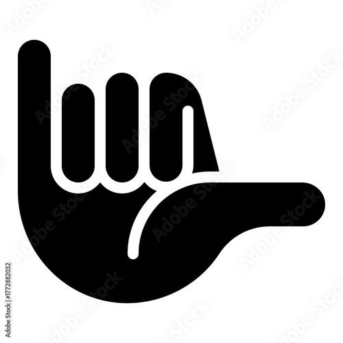 Shaka Sign Icon with Solid Style