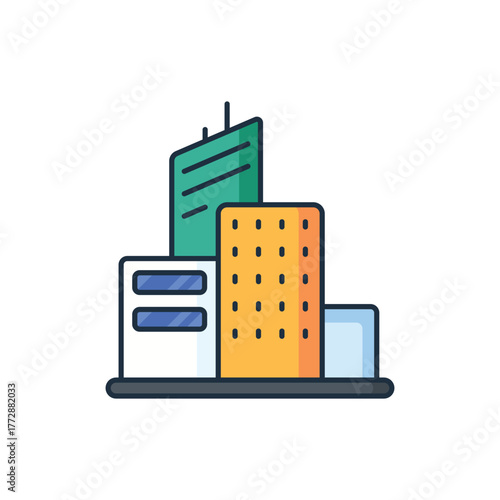 City icon vector stock with white background