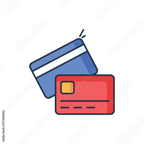 Credit Card icon vector stock with white background