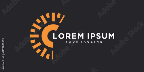 Sun heat logo design template