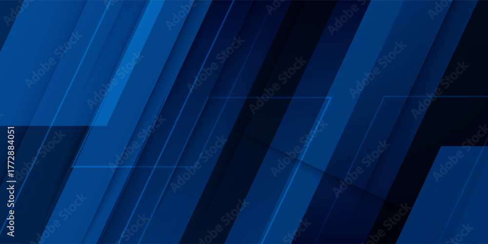 Obraz premium Abstract futuristic dark blue background. Overlap triangle shapes pattern design