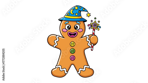 Gingerbread Wizard: A whimsical gingerbread cookie, adorned with a wizard's hat and a magical wand, brings a touch of fairytale charm and festive delight to the season. 
