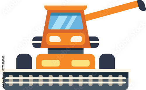 Combine harvester working in the field, agricultural machinery, farming equipment