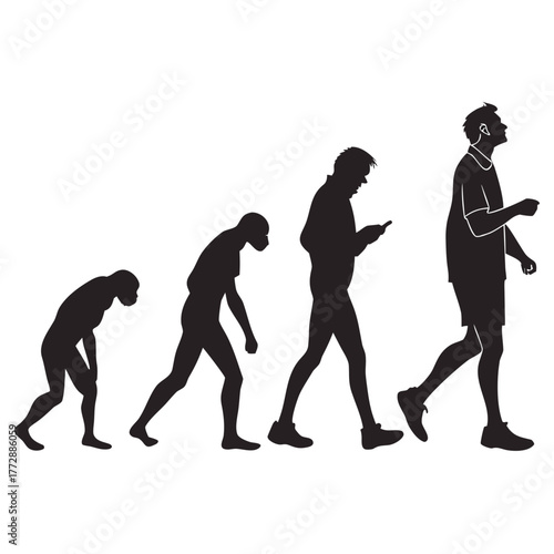 The evolution of man to modern technology user